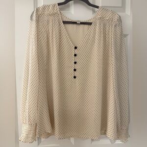 Elegant Cream Polka Dot Blouse